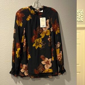 DR2 Yellow and Orange Ruffled Long Sleeve Blouse